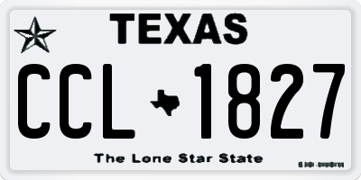 TX license plate CCL1827