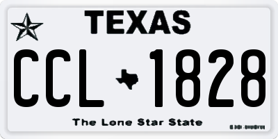 TX license plate CCL1828