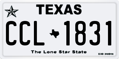 TX license plate CCL1831