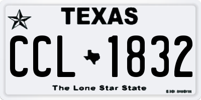 TX license plate CCL1832