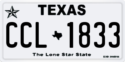 TX license plate CCL1833