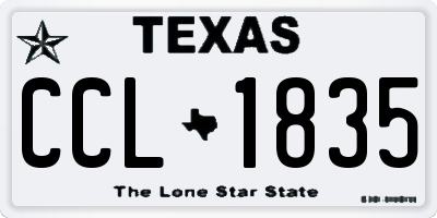 TX license plate CCL1835