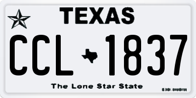 TX license plate CCL1837