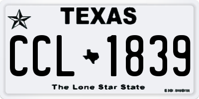 TX license plate CCL1839