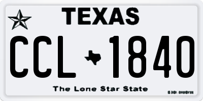 TX license plate CCL1840