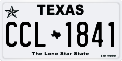TX license plate CCL1841