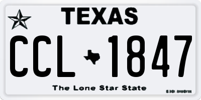 TX license plate CCL1847