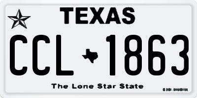 TX license plate CCL1863