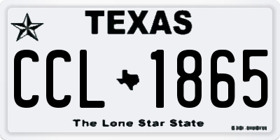TX license plate CCL1865