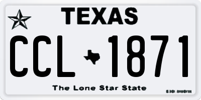 TX license plate CCL1871