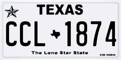 TX license plate CCL1874