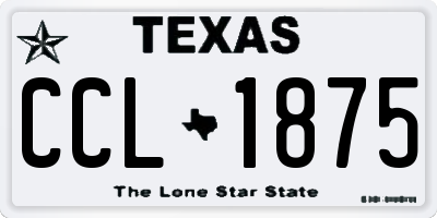 TX license plate CCL1875