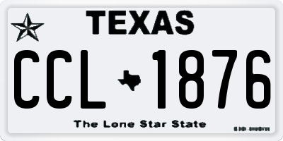 TX license plate CCL1876