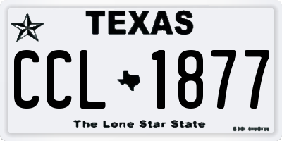 TX license plate CCL1877