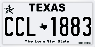 TX license plate CCL1883