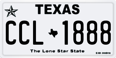 TX license plate CCL1888