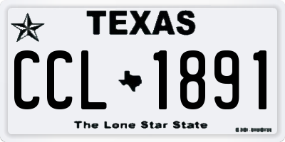 TX license plate CCL1891