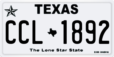 TX license plate CCL1892
