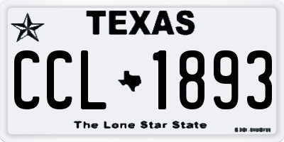 TX license plate CCL1893
