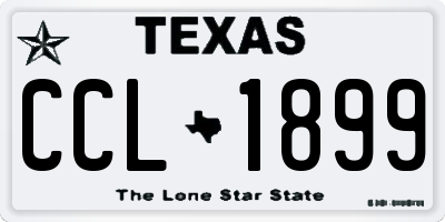 TX license plate CCL1899