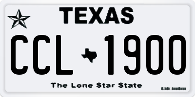 TX license plate CCL1900