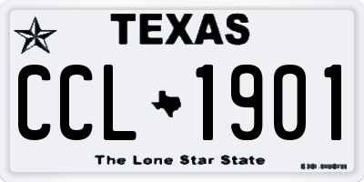TX license plate CCL1901
