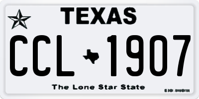 TX license plate CCL1907