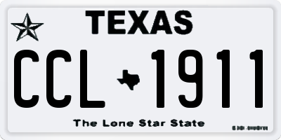 TX license plate CCL1911