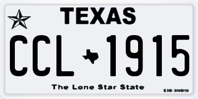 TX license plate CCL1915