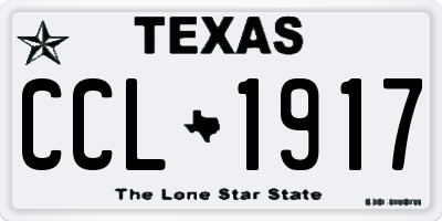 TX license plate CCL1917