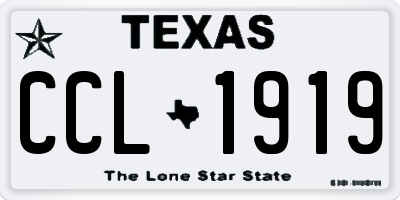 TX license plate CCL1919