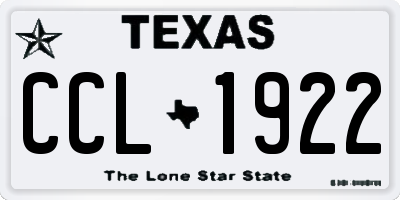 TX license plate CCL1922