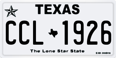 TX license plate CCL1926