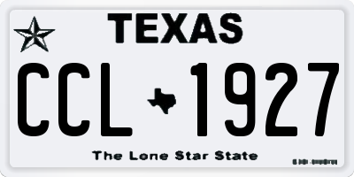TX license plate CCL1927