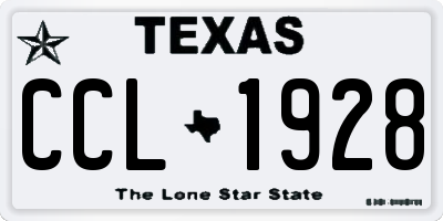 TX license plate CCL1928