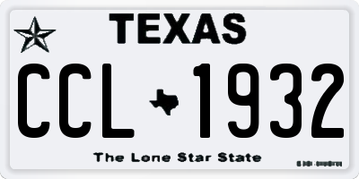 TX license plate CCL1932