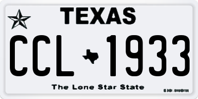 TX license plate CCL1933