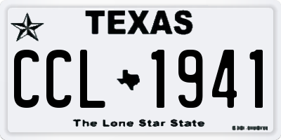 TX license plate CCL1941