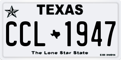 TX license plate CCL1947