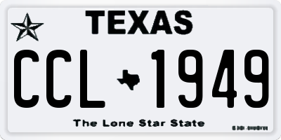 TX license plate CCL1949