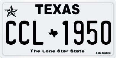 TX license plate CCL1950