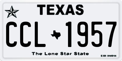 TX license plate CCL1957
