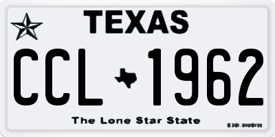 TX license plate CCL1962