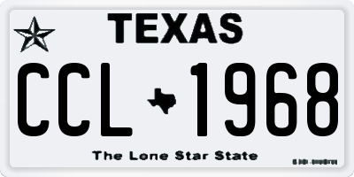 TX license plate CCL1968