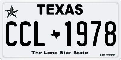 TX license plate CCL1978