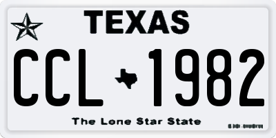 TX license plate CCL1982