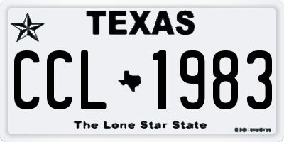 TX license plate CCL1983