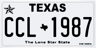 TX license plate CCL1987