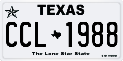 TX license plate CCL1988