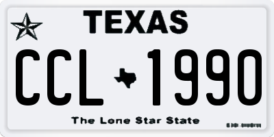TX license plate CCL1990